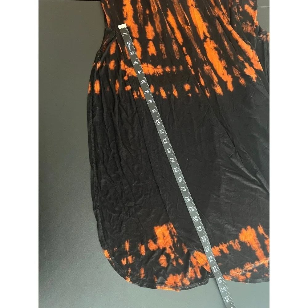 Fashion Nova Maxi Dress Womens Large Black Orange Tie Dye 1094 - Picture 7 of 12